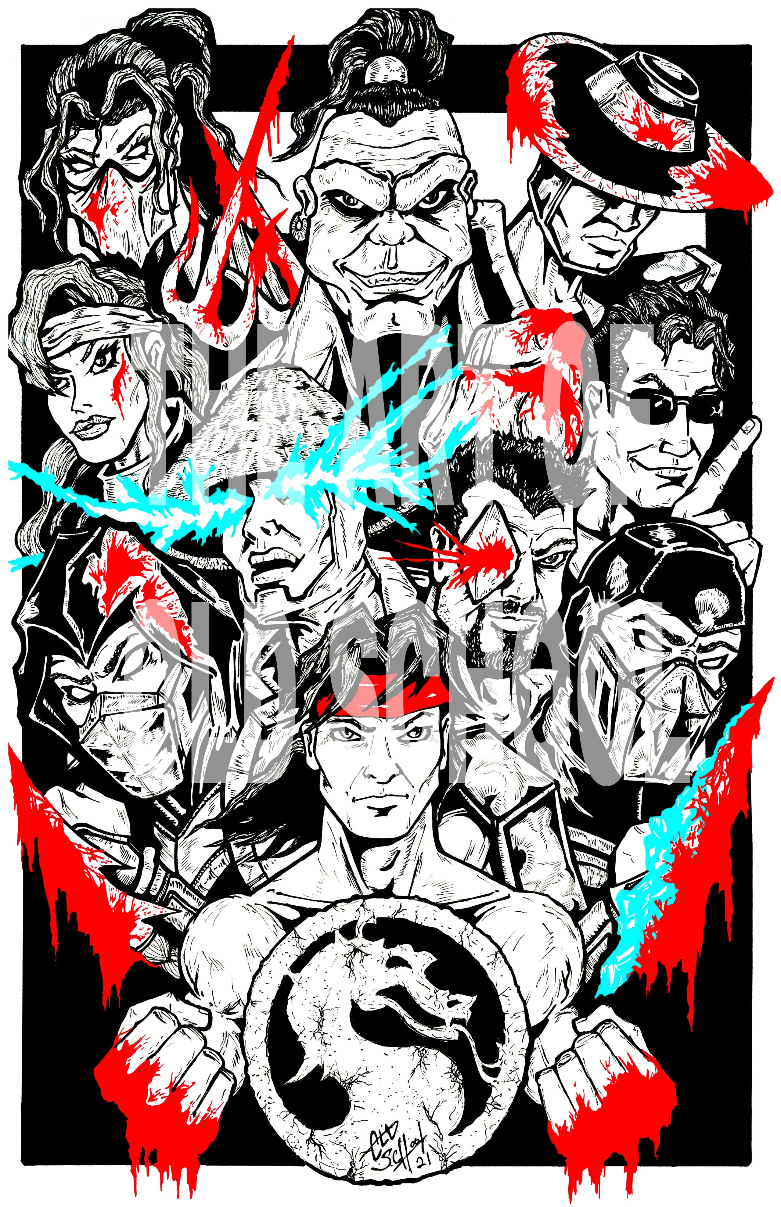 Mortal Kombat VS Street Fighter 11x17 Fine Art Print 